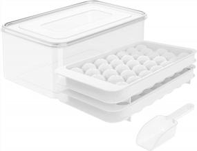 img 4 attached to Make Perfect And Easy Round Ice Balls With Lid And Container - 66PCS Sphere Ice Tray For Chilling Cocktails And Coffee