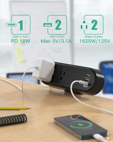 img 3 attached to Maximize Your Productivity With 10FT Power Strip And USB C Power Delivery - Perfect For Your Desktop At The Office!
