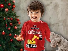 img 2 attached to 🚜 Tractor-themed Ugly Christmas Sweater Sweatshirt for Kids - I'm Digging It!