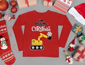 img 1 attached to 🚜 Tractor-themed Ugly Christmas Sweater Sweatshirt for Kids - I'm Digging It!