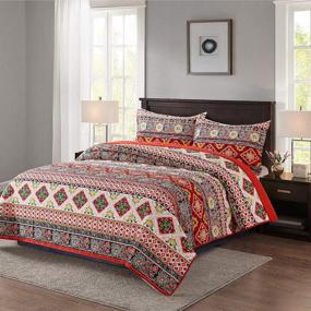 img 3 attached to King Size 3-Piece Lightweight Cotton Travan Boho Quilt Set - Perfect For All Seasons!