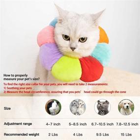 img 1 attached to 🐾 ZERUIXI Cat and Dog Recovery Collar, Adorable Neck Cone Post Surgery, Adjustable Pet E Collar, Wound Healing Protective Cone for Surgery Recovery Elizabethan Collar for Small Medium Pets (S)