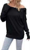 stylish and chic: women's boat neck batwing sweater with asymmetrical tie knot design logo