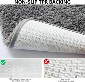 img 2 attached to Tuddrom Microfiber Bathroom Rugs,Soft Absorbent Bath Rug,Non-Slip Machine Washable Mat For Bathroom,Tub,Shower(32X20 Inches,Grey)