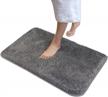 tuddrom microfiber bathroom rugs,soft absorbent bath rug,non-slip machine washable mat for bathroom,tub,shower(32x20 inches,grey) logo
