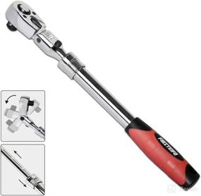 img 3 attached to 🔧 FIRSTINFO 1/2-Inch Drive Flexible Extendable Ratchet Wrench, Locking & Reversible with Soft-Grip Handle and Geared Action (13.8-19.3 Inches Length)