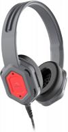 🎧 brenthaven edge rugged over ear headphones for k-12 students - gray/red, durable ear pads, twistable headband, chew proof cord (80db/107db) логотип