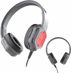 img 3 attached to 🎧 Brenthaven Edge Rugged Over Ear Headphones for K-12 Students - Gray/Red, Durable Ear Pads, Twistable Headband, Chew Proof Cord (80dB/107dB)