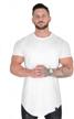 youngla men's workout tee: designer long drop cut t-shirt for fitted gym style - 402 logo