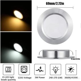 img 2 attached to 🏕️ Enhance Your Outdoor Adventures with 12 Volt LED Lights for RV Boat Trailer Camper - Daylight 6000K 300 Lumens 3W, Low Voltage Recessed Light Dimmable, Pack of 6