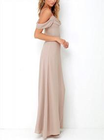 img 2 attached to CLOTHKNOW Dusty Rose Bridesmaid Dresses Cowl Neck Women Junior Girls Party Gowns