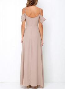 img 3 attached to CLOTHKNOW Dusty Rose Bridesmaid Dresses Cowl Neck Women Junior Girls Party Gowns