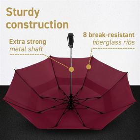 img 1 attached to EEZ-Y Oversized Golf Umbrella - 58 Inch Double Canopy With Heavy Duty Windproof Design, Foldable To 23 Inches For Travel, Break Resistant Rain Umbrella
