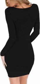 img 2 attached to Women'S Midi Bodycon Dress: Haola Scoop Neck Long Sleeve Party Club Strench Dress