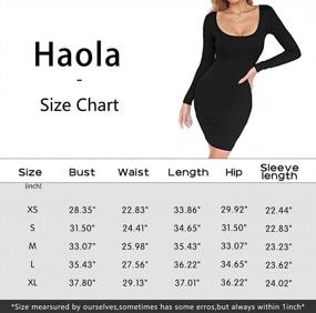 img 1 attached to Women'S Midi Bodycon Dress: Haola Scoop Neck Long Sleeve Party Club Strench Dress