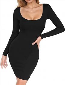 img 4 attached to Women'S Midi Bodycon Dress: Haola Scoop Neck Long Sleeve Party Club Strench Dress
