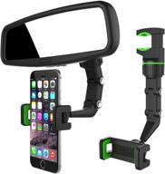 🚗 enhance your driving experience with muisci car phone holder rearview mirror mount - 360° rotating cradle for all phones (green) logo