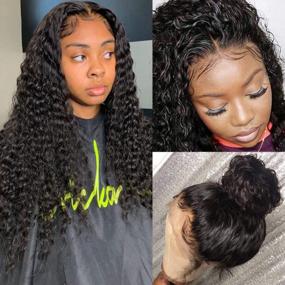 img 3 attached to 16 Inch Hermosa 13X6 Deep Wave Lace Front Human Hair Wig - 180% Density, PrePlucked With Baby Hair For Black Women
