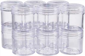 img 4 attached to 12 Pack 40Ml Empty Clear Plastic Bead Storage Containers With Rounded Screw-Top Lids For Beads, Nail Art, Glitter, Make Up, Cosmetics And Travel Cream - BENECREAT 1.7"X1.73