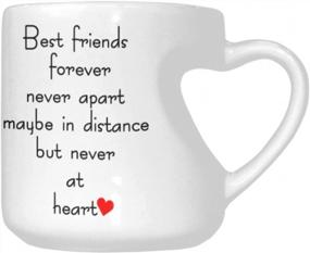 img 2 attached to Best Friends Distance Coffee Mug - Heart-Shaped Ceramic Cup With Sayings, 'Best Friends Forever Never Apart', Unique And Funny Gifts For Mom, Birthday And Mother'S Day - InterestPrint