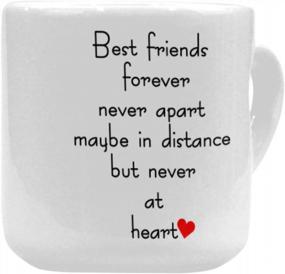 img 3 attached to Best Friends Distance Coffee Mug - Heart-Shaped Ceramic Cup With Sayings, 'Best Friends Forever Never Apart', Unique And Funny Gifts For Mom, Birthday And Mother'S Day - InterestPrint