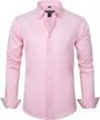 stretchy wrinkle-free men's dress shirts - solid long sleeve button down for business casual or formal events logo