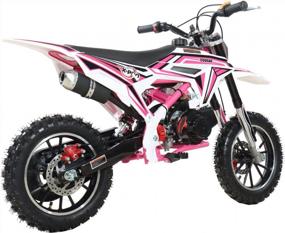 img 2 attached to Pink X-PRO 50Cc Gas Dirt Bike Pitbike With Gloves, Goggles & Face Mask