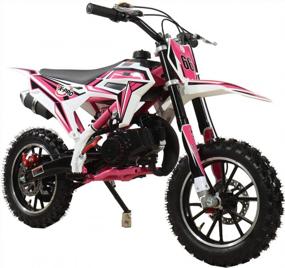 img 3 attached to Pink X-PRO 50Cc Gas Dirt Bike Pitbike With Gloves, Goggles & Face Mask
