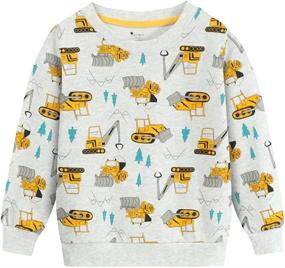 img 4 attached to 👕 Boys' Little Excavator Sweatshirts - Toddler Pullover Hoodies & Sweatshirts in Fashionable Clothing