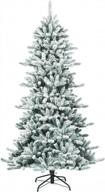 create a winter wonderland with goplus 7ft snow flocked christmas tree - perfect indoor & outdoor xmas decoration! logo