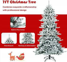 img 3 attached to Create A Winter Wonderland With Goplus 7Ft Snow Flocked Christmas Tree - Perfect Indoor & Outdoor Xmas Decoration!