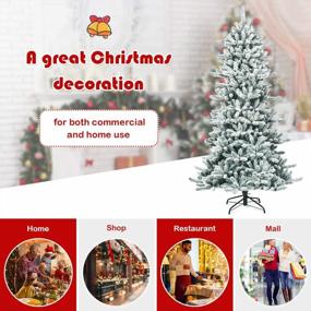 img 2 attached to Create A Winter Wonderland With Goplus 7Ft Snow Flocked Christmas Tree - Perfect Indoor & Outdoor Xmas Decoration!