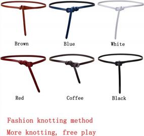 img 3 attached to Fashionable Skinny Waist Strap For Women: Adjustable Leather Belt By Shengweiao