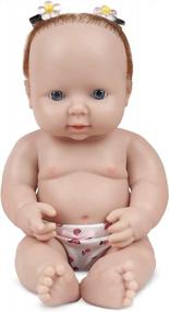 img 4 attached to IVITA 12 Inch Full Silicone Baby Doll With Realistic Hair, Newborn Girl Lifelike Doll.