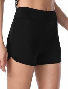 img 2 attached to Septangle Women'S Solid Color Waistband Tankini Boyleg Swimsuit Boardshorts With Briefs