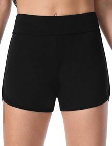 img 3 attached to Septangle Women'S Solid Color Waistband Tankini Boyleg Swimsuit Boardshorts With Briefs