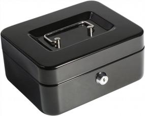 img 4 attached to Secure Your Cash With Decaller Cash Box: Metal Locking Money Box With Key Lock And Money Tray, 7 4/5" X 6 4/5" X 3 3/5", Black, QH2003S