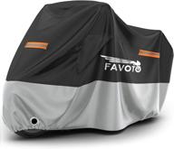 favoto universal motorcycle cover - 96.5 inches length, heavy-duty oxford fabric with air 🏍️ vents, lock-hole, 3 reflectors, windproof buckles, carrying bag - waterproof, rain, dust, sun - outdoor protection логотип