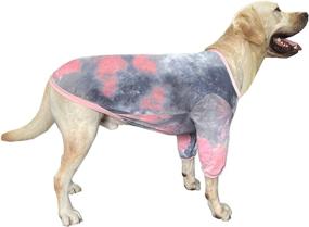 img 4 attached to Tie Dye Dog Shirt for Large Dogs - Breathable Cotton Clothes & Pajamas, Pink Tiedye - 2XL Size - Ideal for Big Dogs - Unisex Design