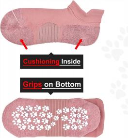 img 2 attached to 2 Pack Non Slip Grip Yoga Socks For Men & Women - Perfect For Hospital, Maternity, Ballet & Pilates!