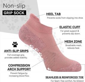 img 3 attached to 2 Pack Non Slip Grip Yoga Socks For Men & Women - Perfect For Hospital, Maternity, Ballet & Pilates!