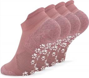 img 4 attached to 2 Pack Non Slip Grip Yoga Socks For Men & Women - Perfect For Hospital, Maternity, Ballet & Pilates!