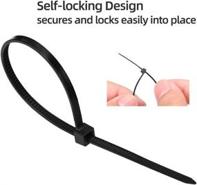 img 2 attached to 4 inch Plus Zip Ties: 1000 Pcs Nylon Self Locking Cable Ties for Indoor/Outdoor Use - Black
