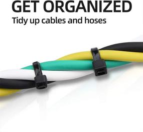 img 3 attached to 4 inch Plus Zip Ties: 1000 Pcs Nylon Self Locking Cable Ties for Indoor/Outdoor Use - Black