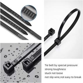 img 1 attached to 4 inch Plus Zip Ties: 1000 Pcs Nylon Self Locking Cable Ties for Indoor/Outdoor Use - Black