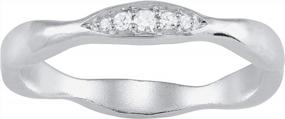 img 4 attached to Elegant Stackable Diamond Ring In Sterling Silver - Silpada 'Wave Power'