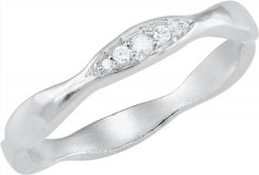 img 3 attached to Elegant Stackable Diamond Ring In Sterling Silver - Silpada 'Wave Power'