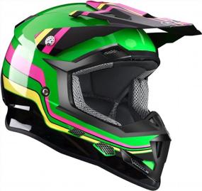 img 1 attached to Kids Youth ATV Off-Road Dirt Bike Motocross Motorcycle Full Face Helmet Combo With Gloves And Goggles For Boys & Girls (Retro Green, X-Large) - GLX GX623 DOT