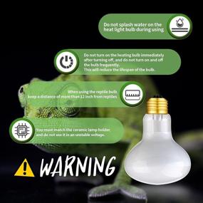 img 2 attached to FIVEAGE 100W Basking Spot Lamp UVA Glass Heat Bulb for Reptile Tortoise Lizard - Soft White Light, 2 Pack - Improved SEO