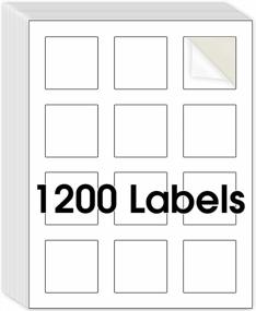 img 4 attached to MaxGear 2X2 Square Labels - 1200 Matte White Printable Sticker Sheets For Inkjet/Laser Printer With Strong Adhesive & Quick-Drying Formula | Holds Ink Well